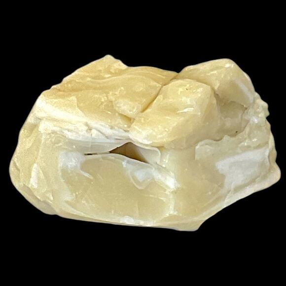 Custard Cream Swirl Art Glass Cullet Glowing Manganese Slag Glass #5GX23 - Picture 6 of 7